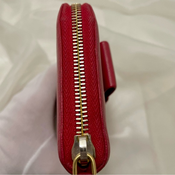 Prada Saffiano Leather Fiocco Bow Peonia Wallet - Picture 3 of 13